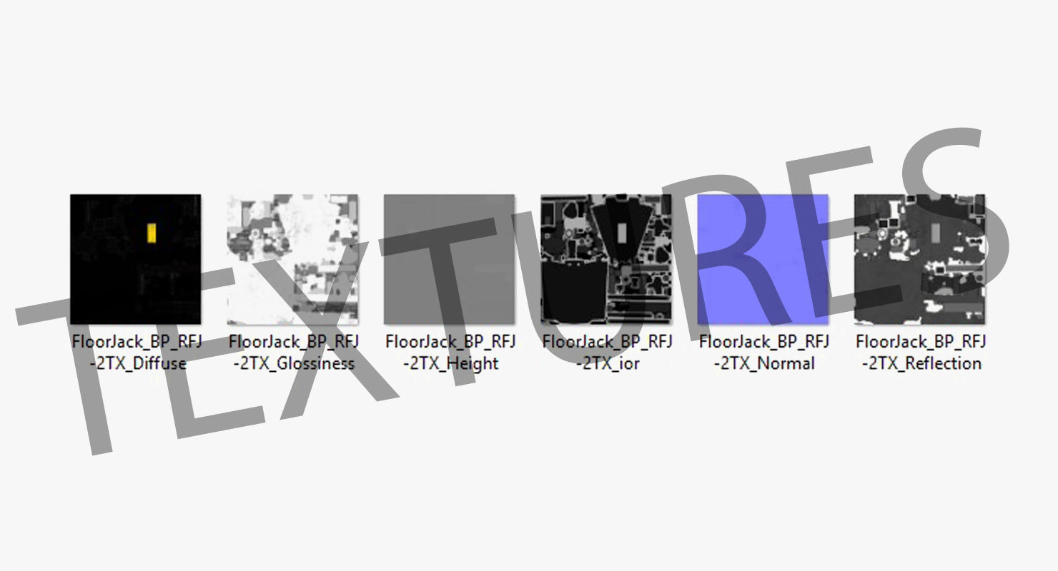 Floor Car Jack Black Low-poly 3D model_20