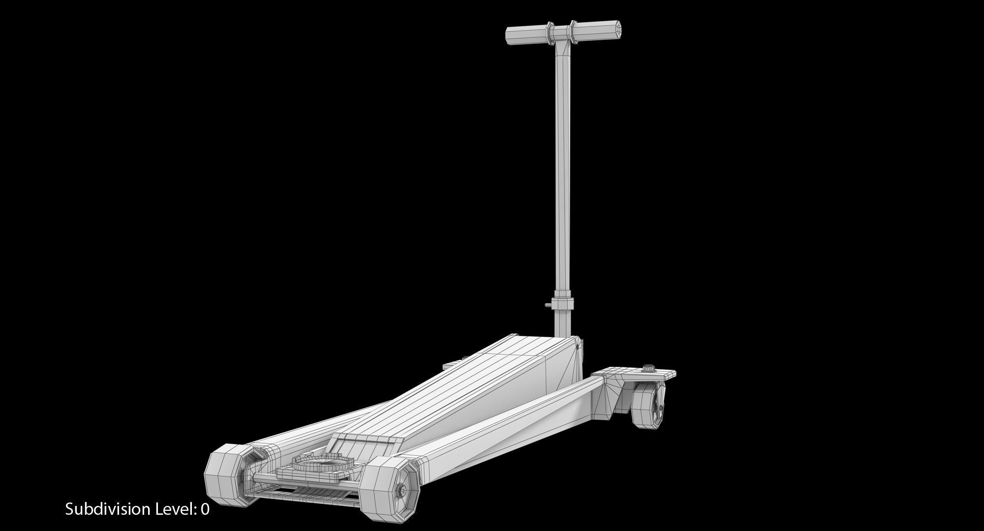 Floor Car Jack Black Low-poly 3D model_8