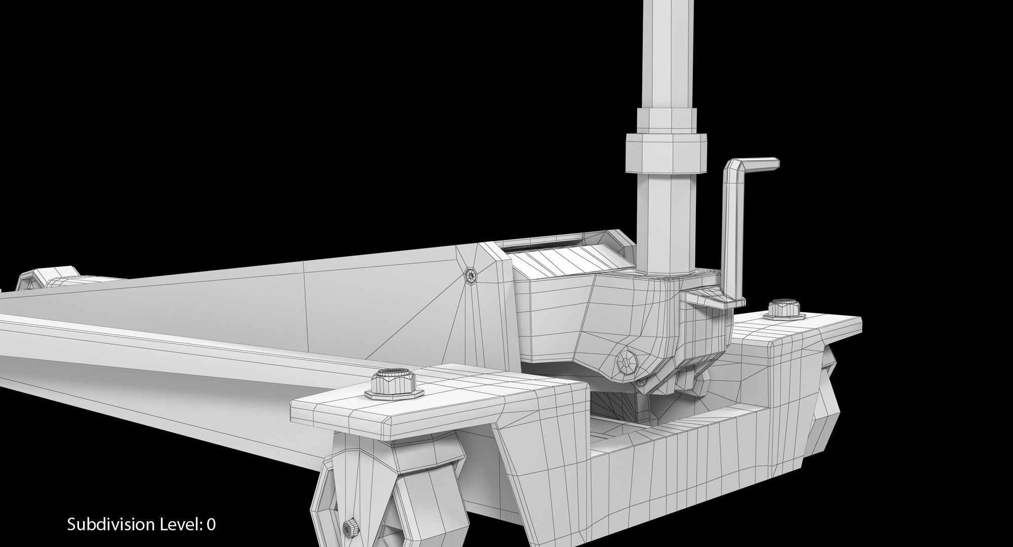 Floor Car Jack Black Low-poly 3D model_11