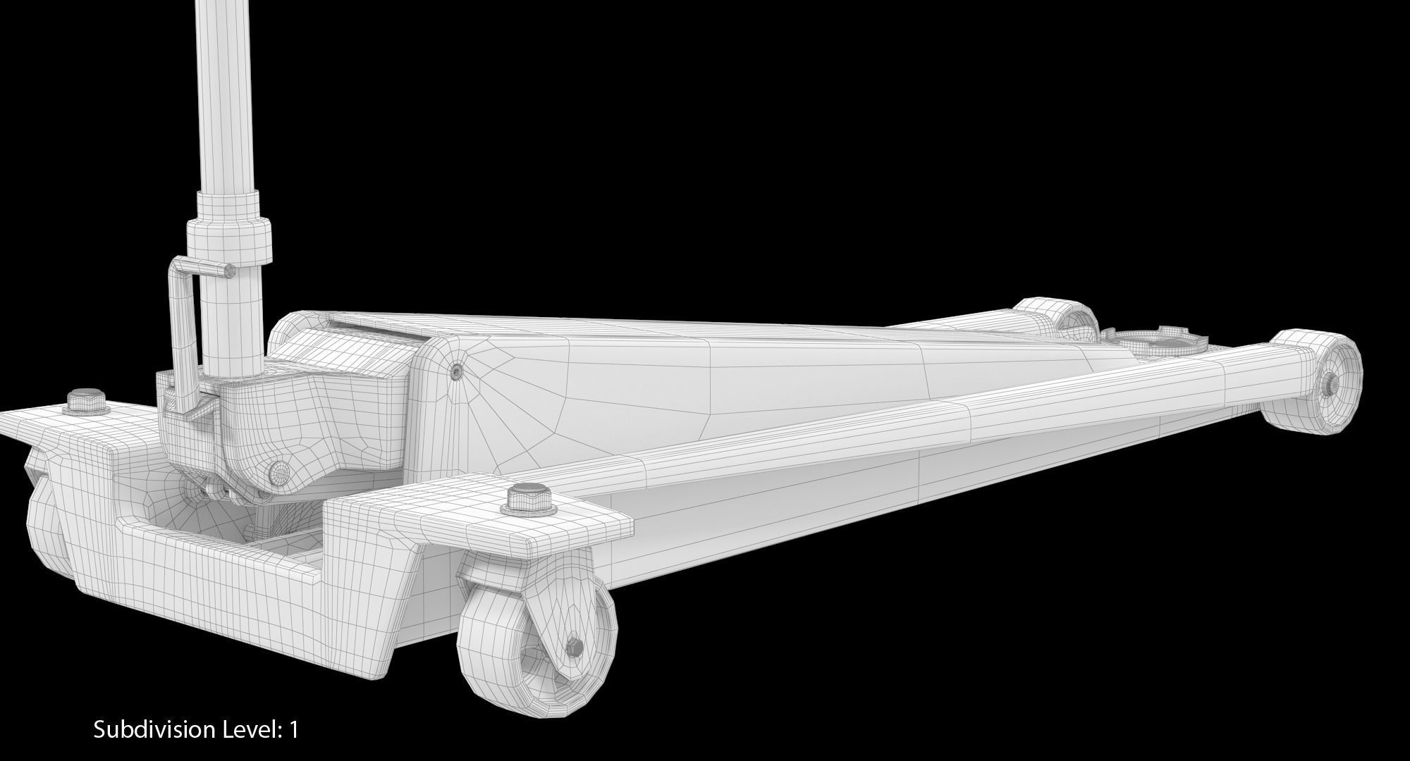 Floor Car Jack Black Low-poly 3D model_13