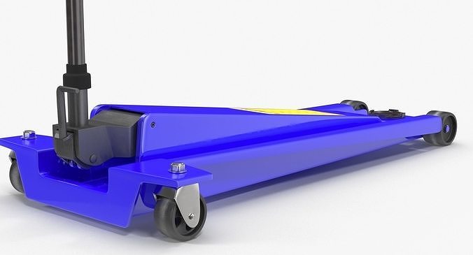 Floor Car Jack Blue Low-poly 3D model 2