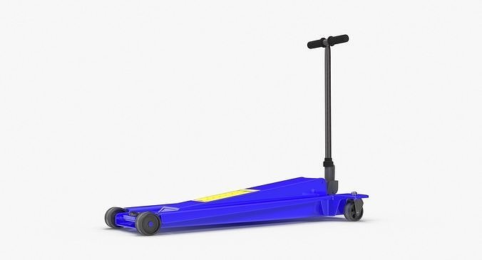 Floor Car Jack Blue Low-poly 3D model 6