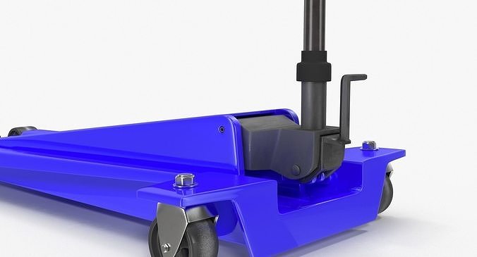 Floor Car Jack Blue Low-poly 3D model 7