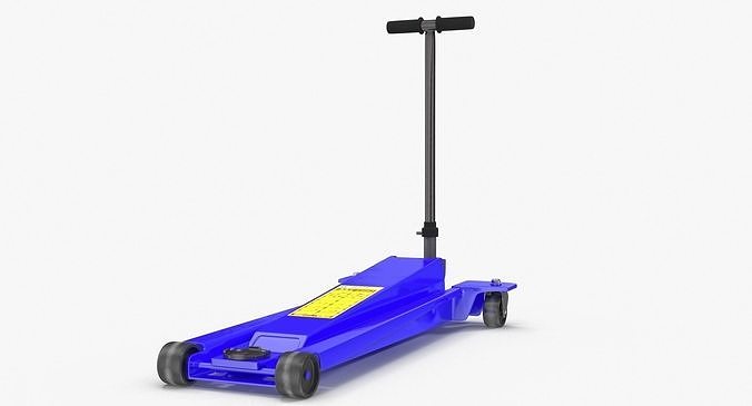 Floor Car Jack Blue Low-poly 3D model 4