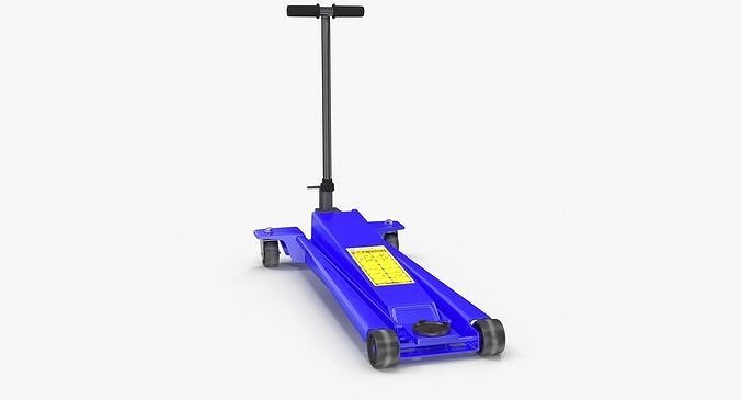 Floor Car Jack Blue Low-poly 3D model 5