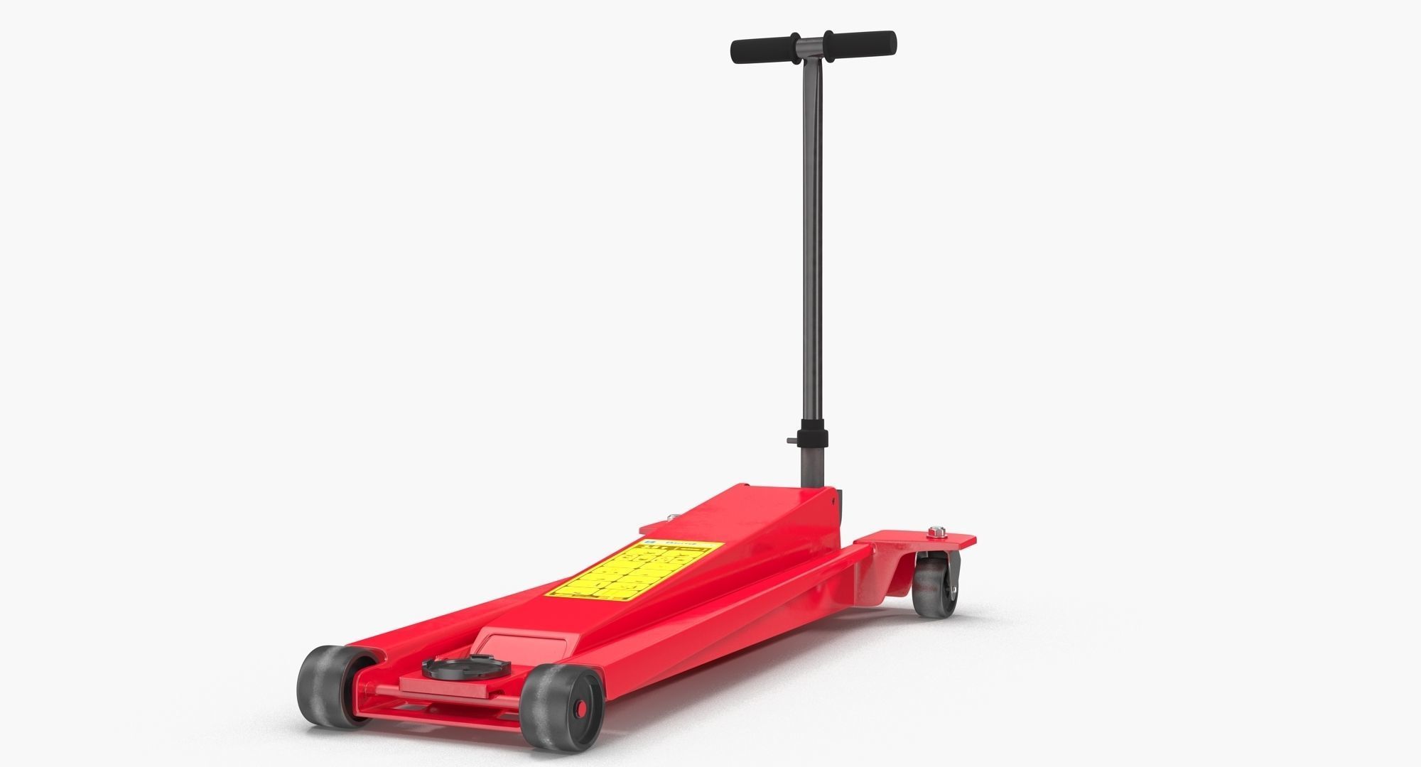 Floor Car Jack Red Low-poly 3D model_3
