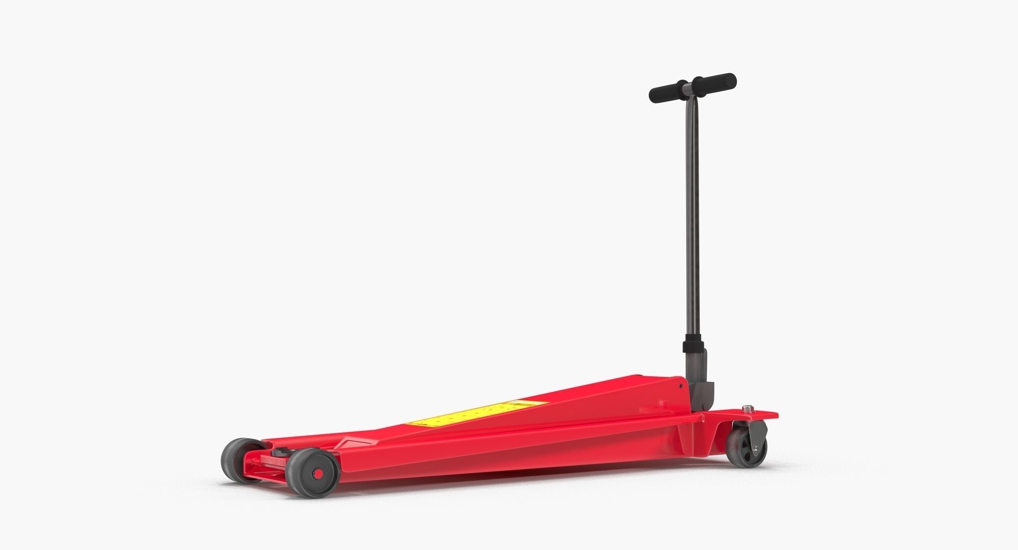 Floor Car Jack Red Low-poly 3D model_5