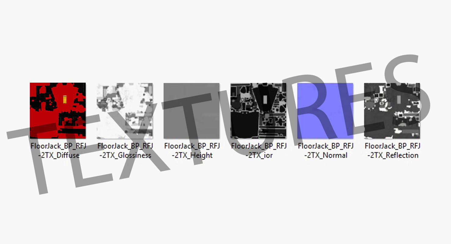 Floor Car Jack Red Low-poly 3D model_21