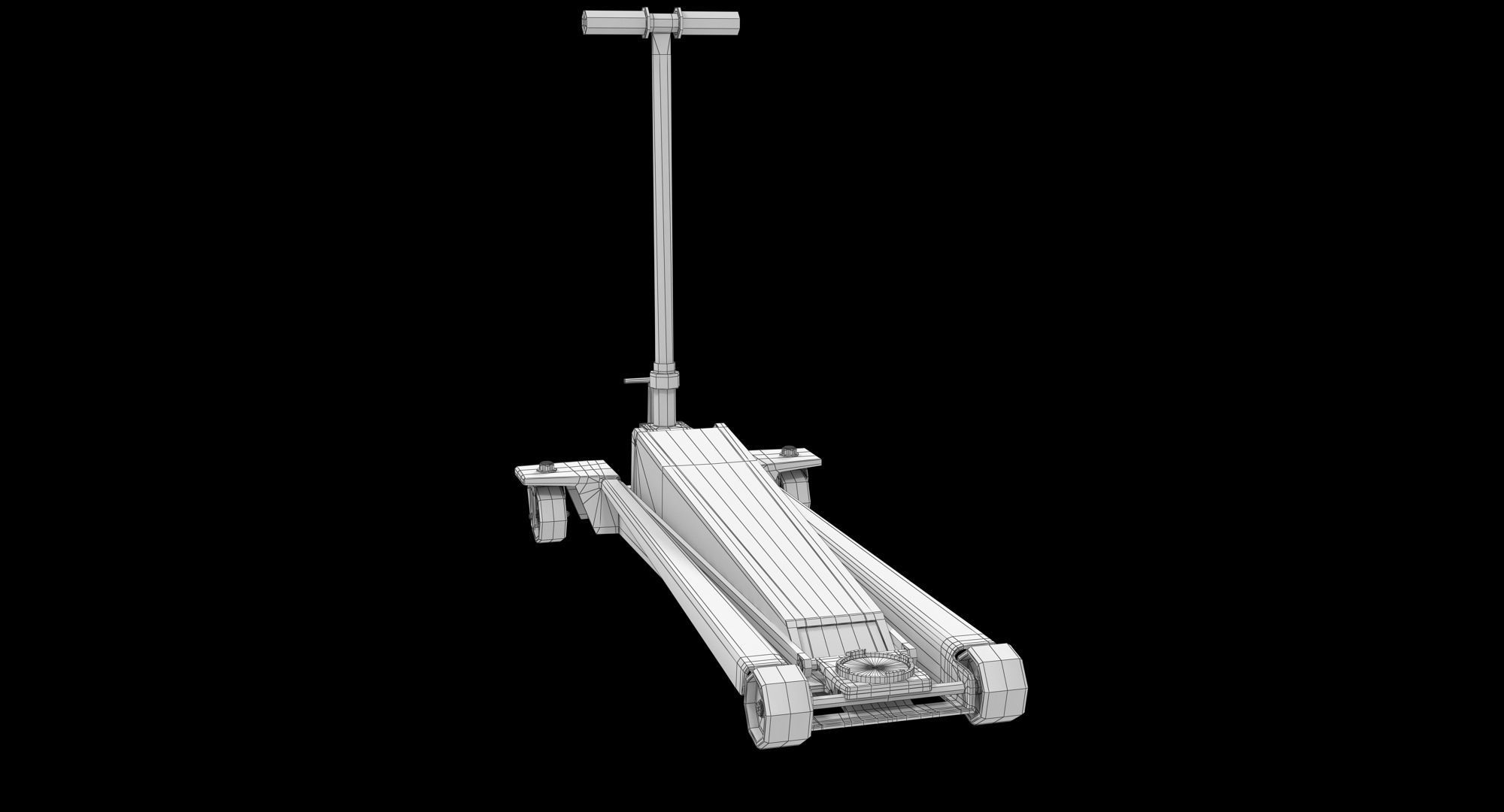 Floor Car Jack Red Low-poly 3D model_12