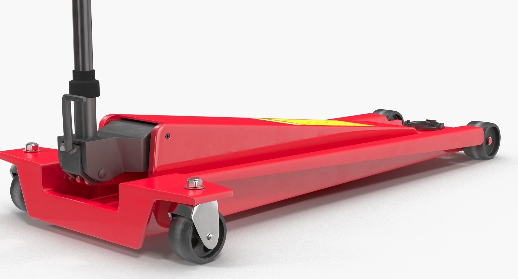 Floor Car Jack Red Low-poly 3D model_1