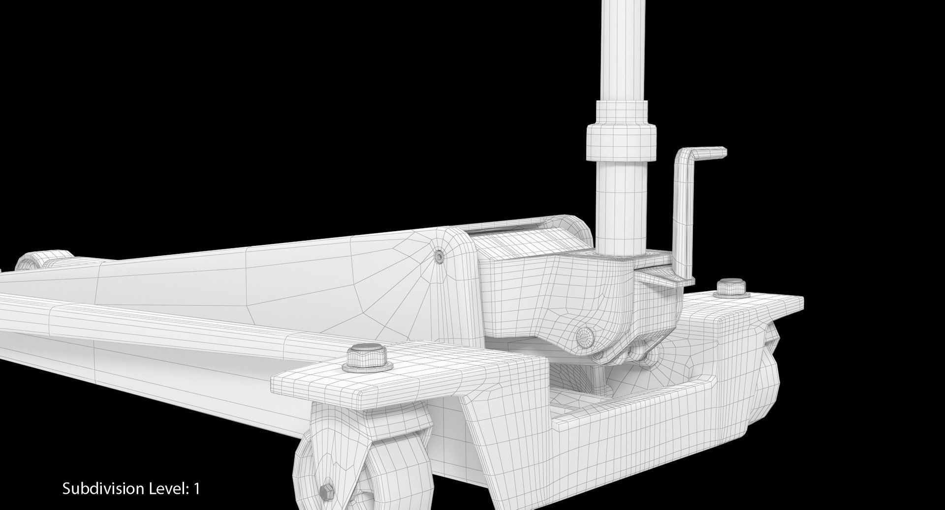 Floor Car Jack Red Low-poly 3D model_17