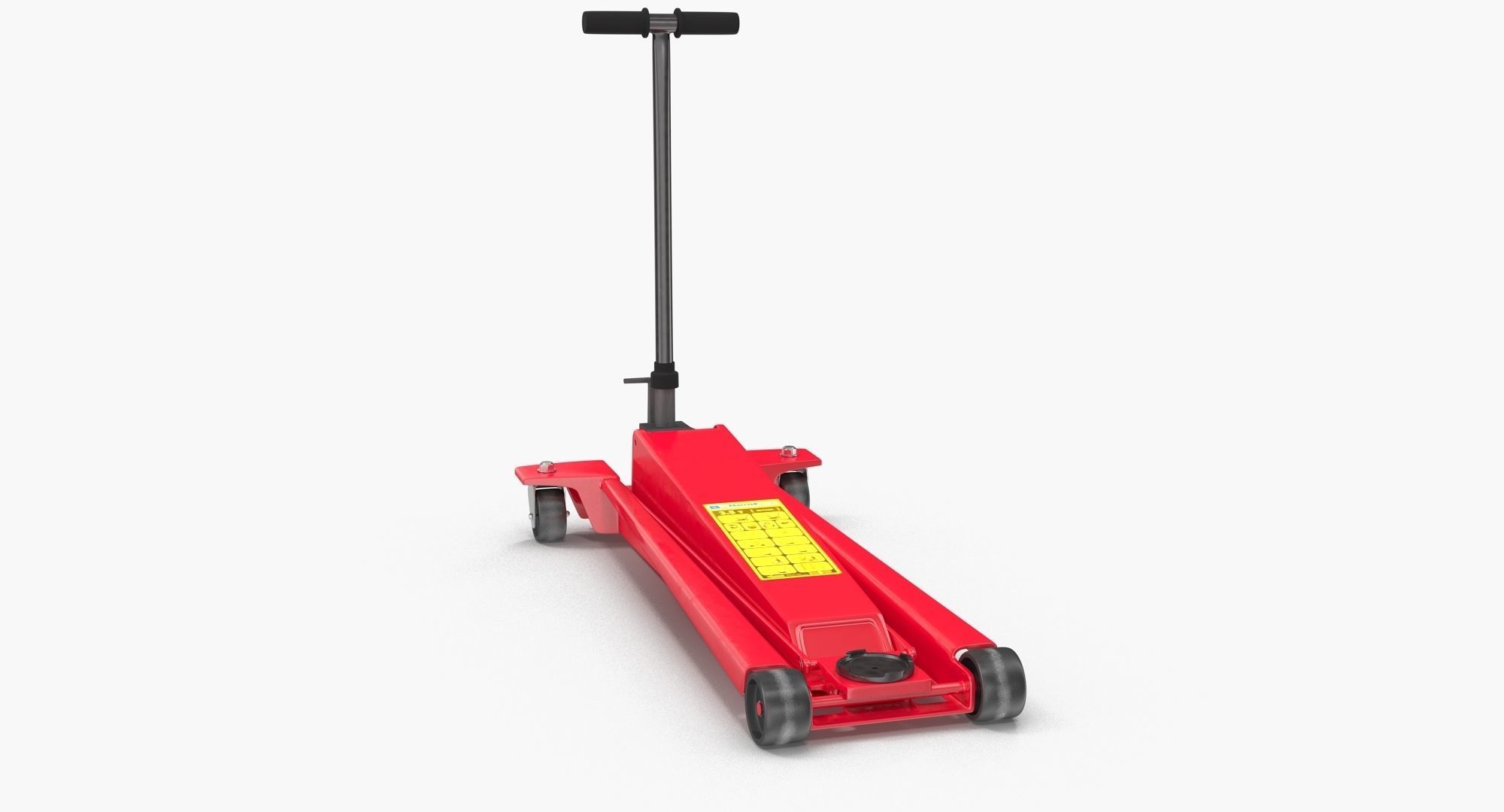Floor Car Jack Red Low-poly 3D model_4