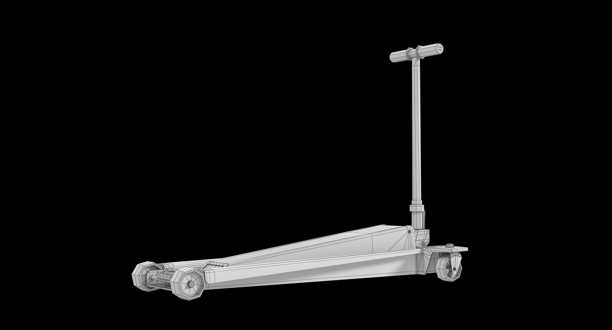 Floor Car Jack Red Low-poly 3D model_14