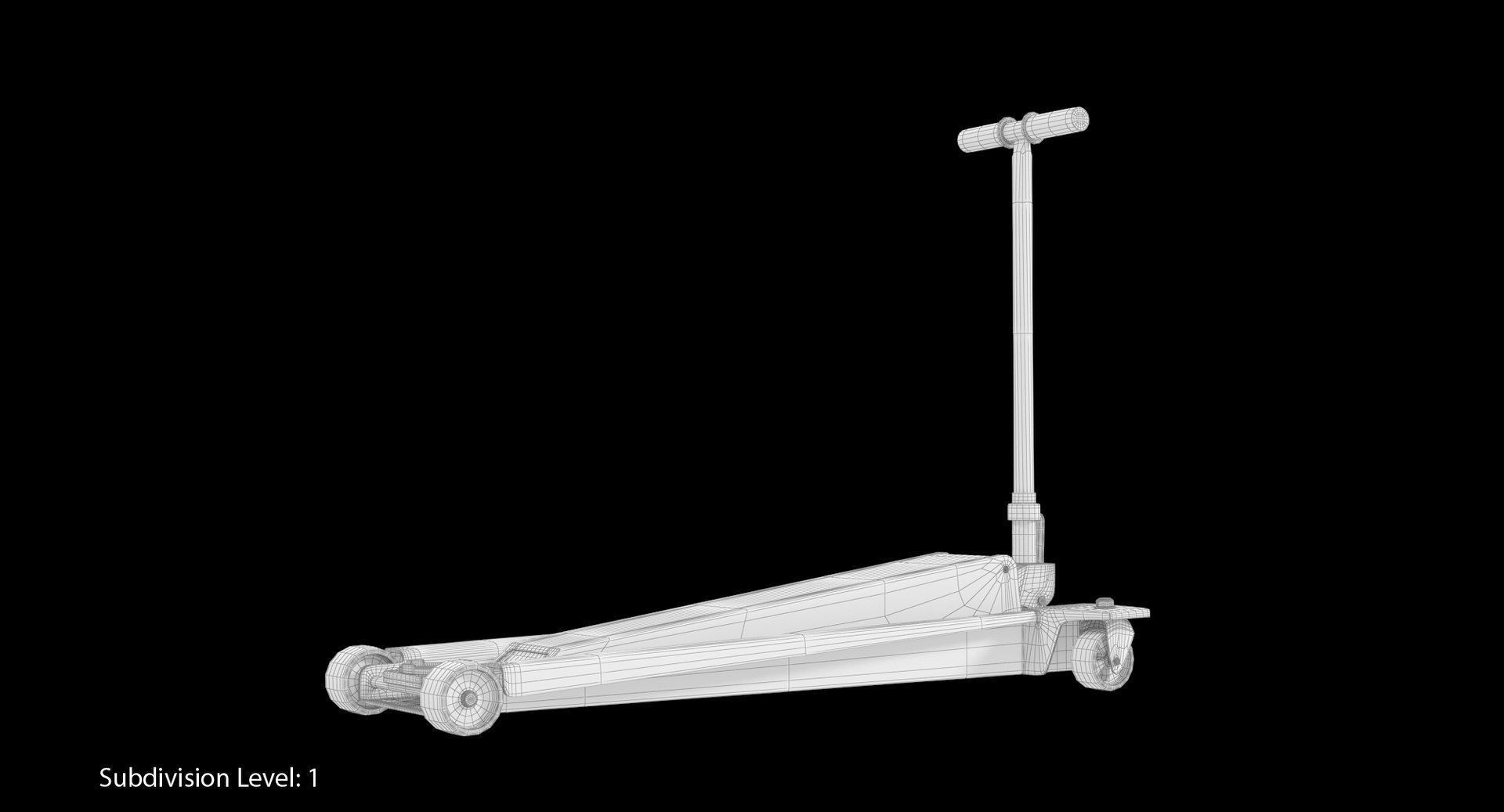 Floor Car Jack Red Low-poly 3D model_15