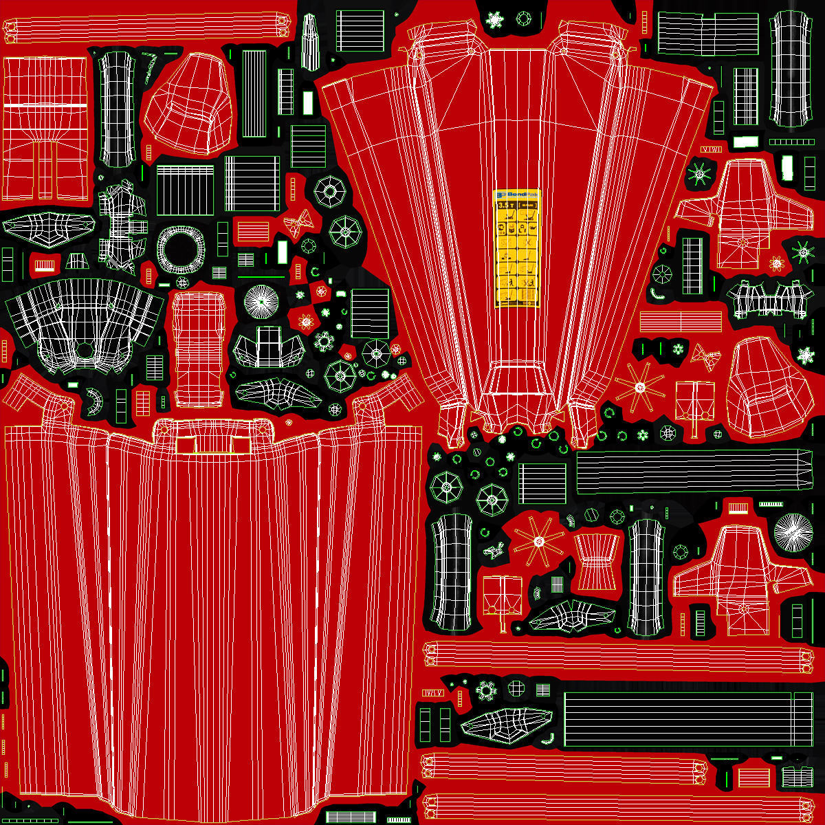 Floor Car Jack Red Low-poly 3D model_22