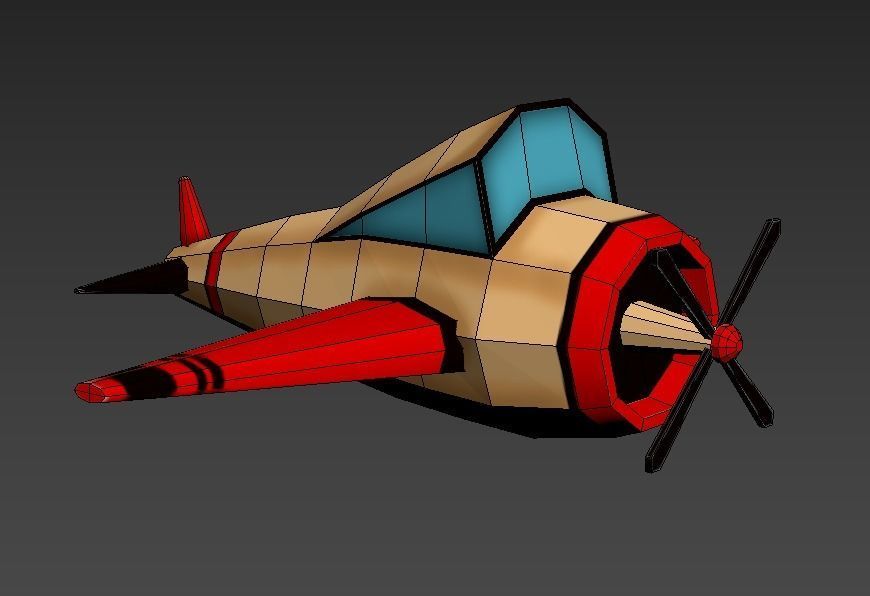 Plane Low Poly Free low-poly 3D model_29