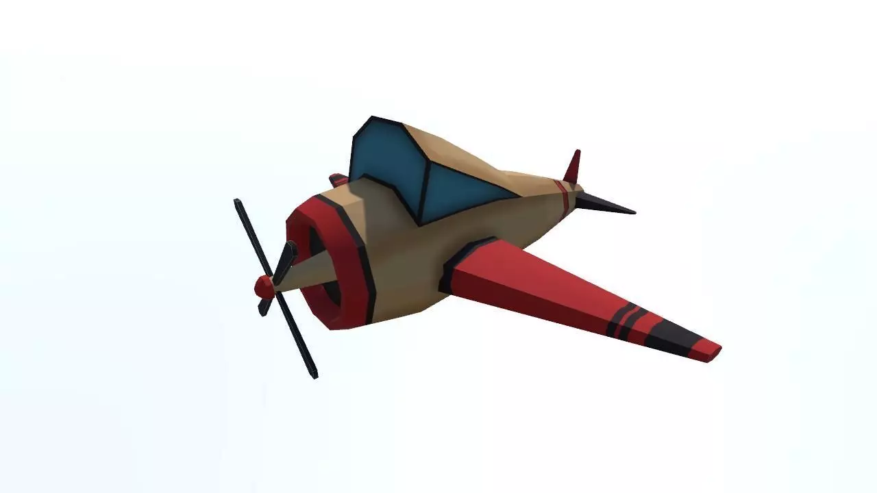 Plane Low Poly Free low-poly 3D model_0