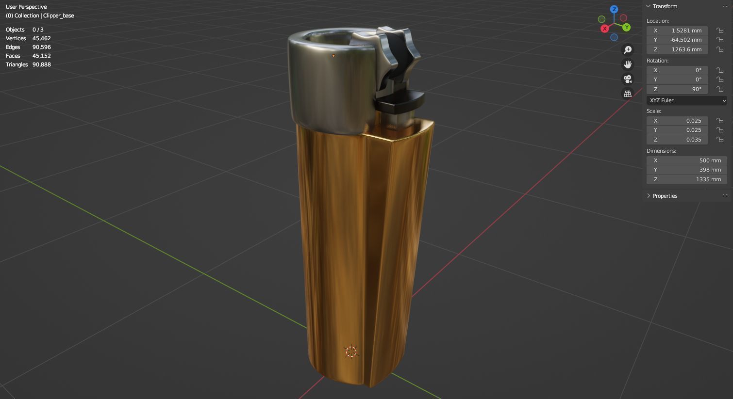 Gold clipper 3D model 3D model_12