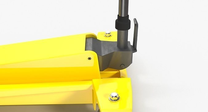 Floor Car Jack Yellow Low-poly 3D model 7