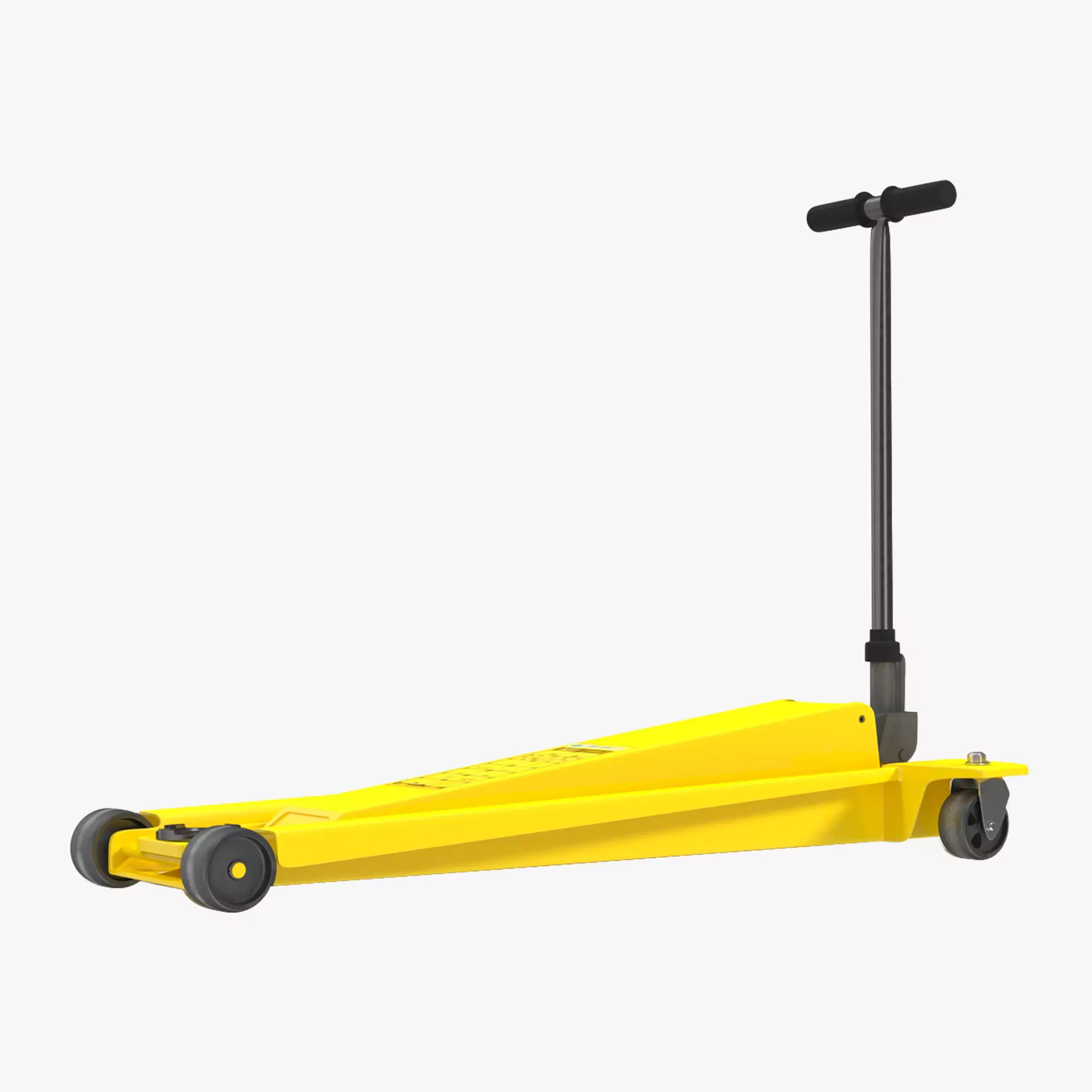 Floor Car Jack Yellow Low-poly 3D model_0
