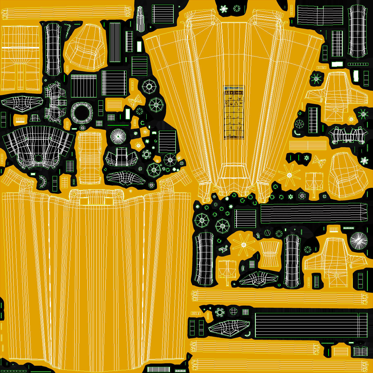 Floor Car Jack Yellow Low-poly 3D model_21