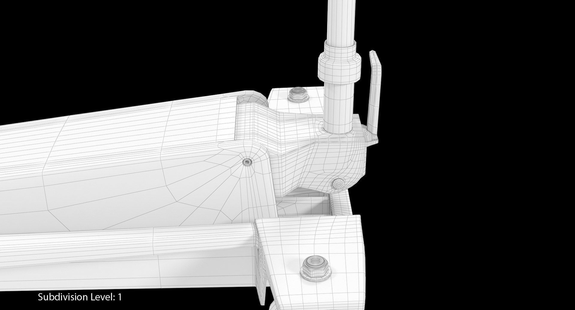 Floor Car Jack Yellow Low-poly 3D model_18