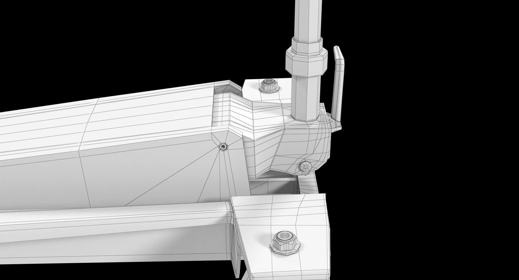 Floor Car Jack Yellow Low-poly 3D model_17