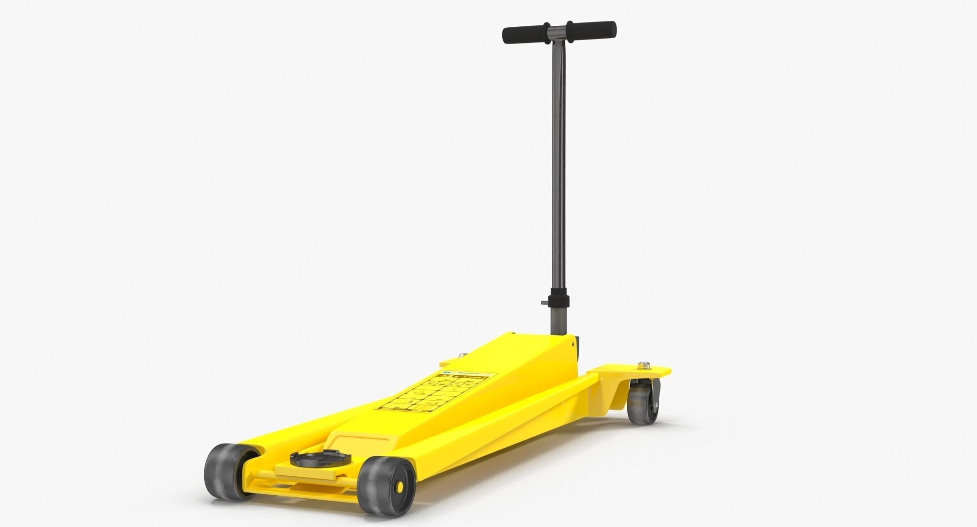 Floor Car Jack Yellow Low-poly 3D model_2