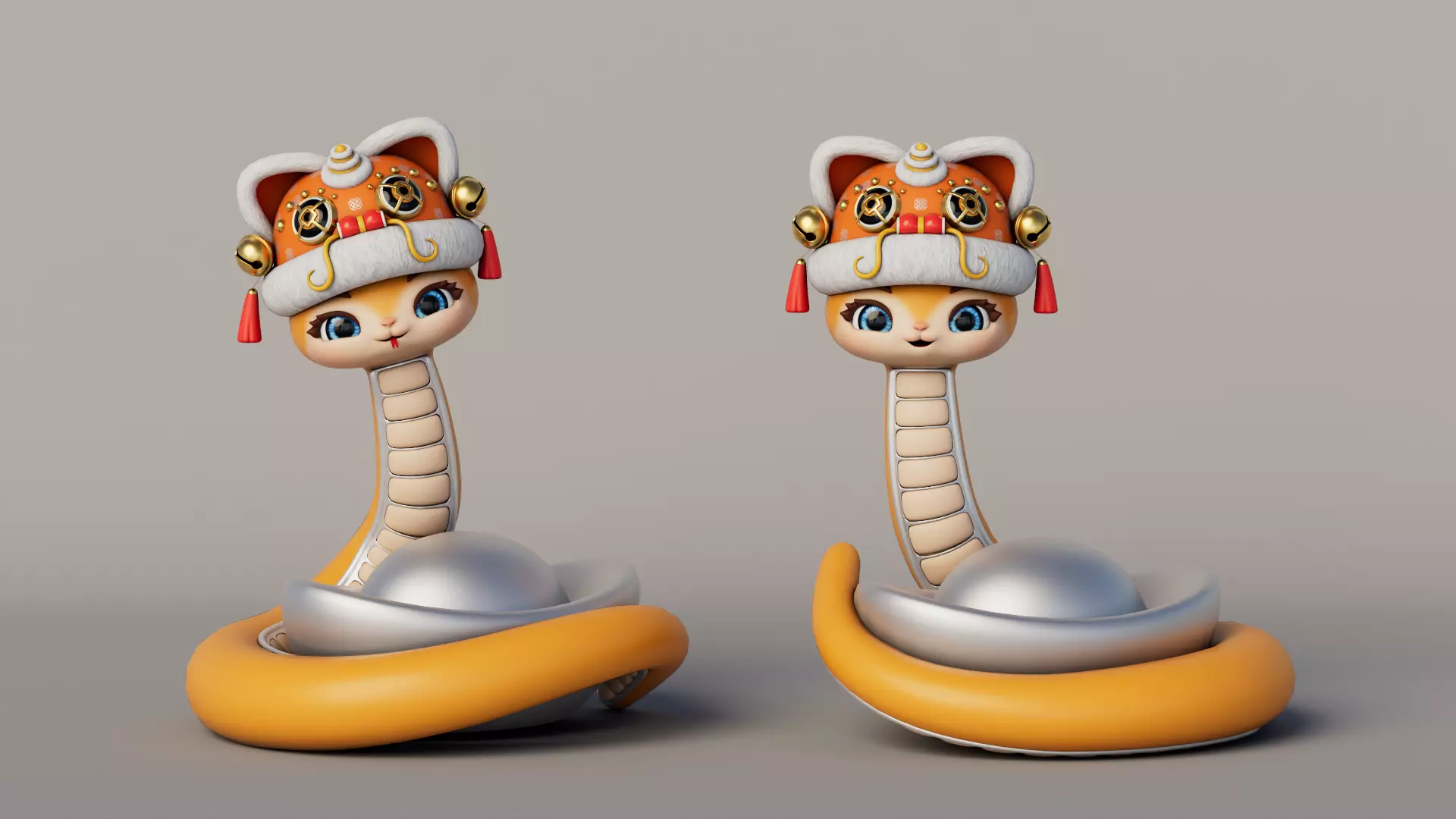 Rigged Cartoon Snake 3D model
