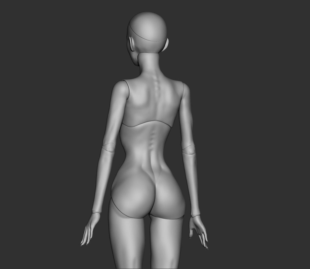 3D model bjd doll Female figurines articulated doll ooak  3D print model_7