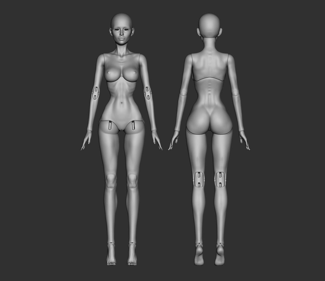 3D model bjd doll Female figurines articulated doll ooak  3D print model_4