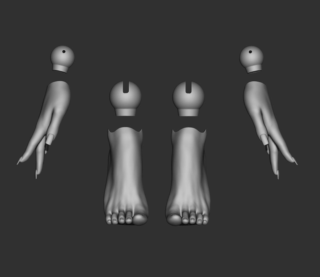 3D model bjd doll Female figurines articulated doll ooak  3D print model_2