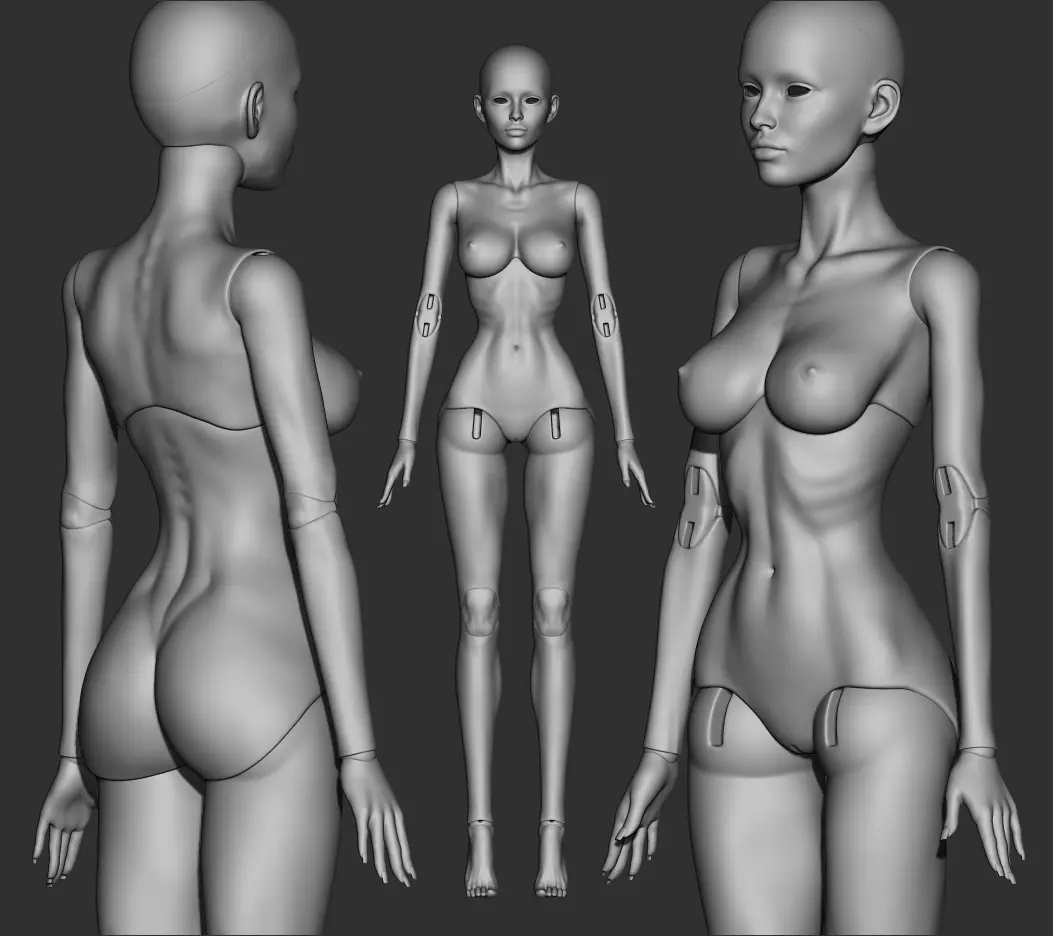 3D model bjd doll Female figurines articulated doll ooak  3D print model_0