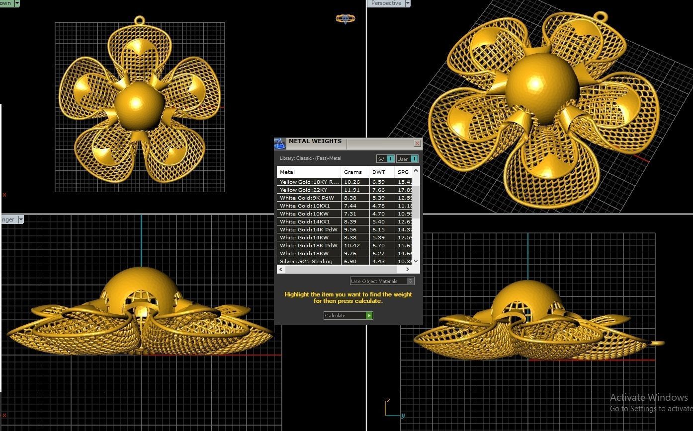 Flower Work Jewelry CodeSFT006 3D print model_5