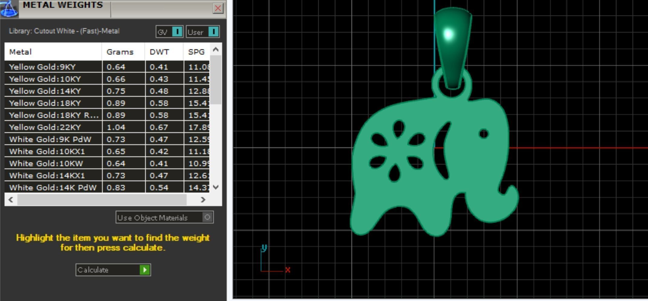 Elephant Pendant and Earring STL OBJ 3DM 3D print model_4