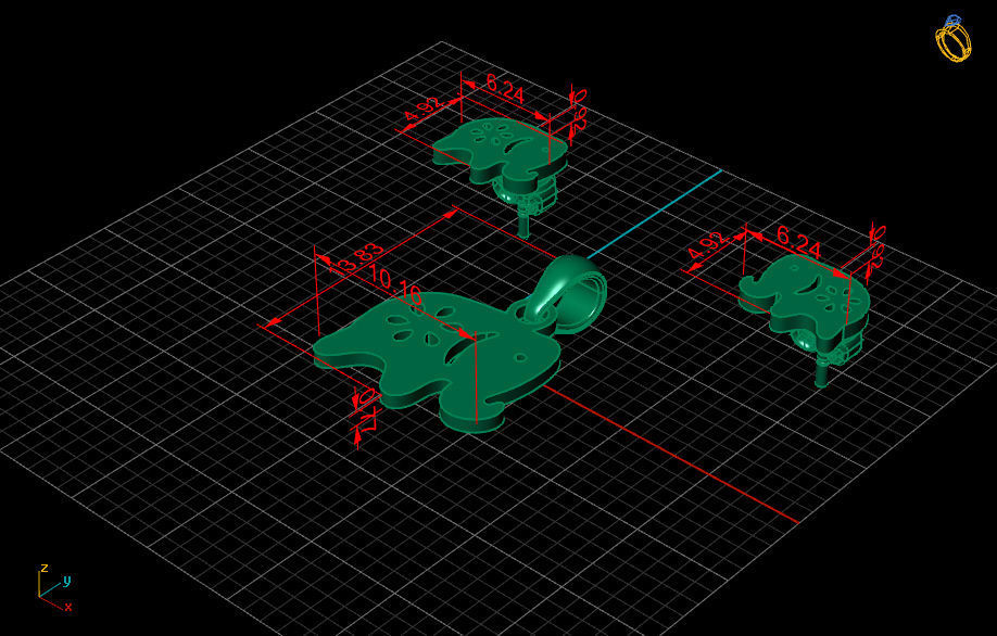 Elephant Pendant and Earring STL OBJ 3DM 3D print model_9