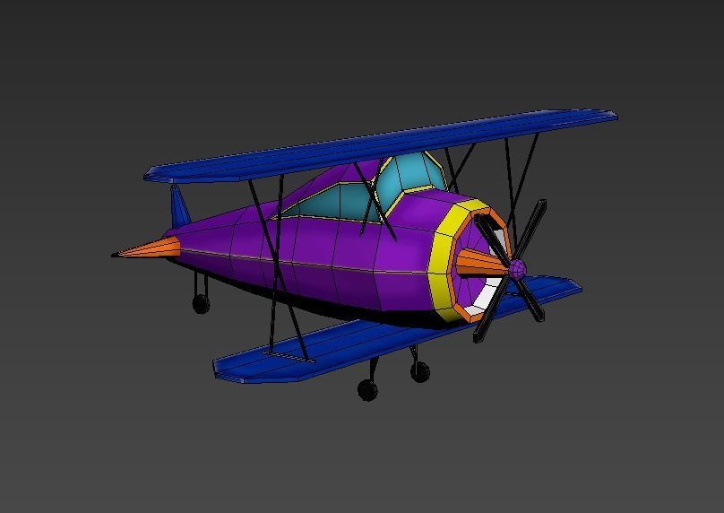 Low Poly Plane Free low-poly 3D model_29