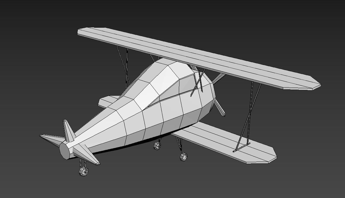 Low Poly Plane Free low-poly 3D model_19