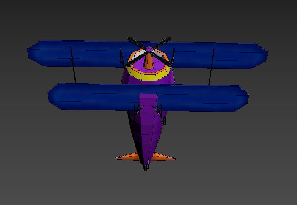 Low Poly Plane Free low-poly 3D model_14