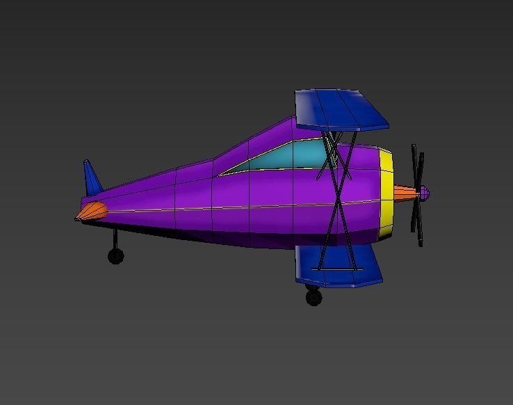 Low Poly Plane Free low-poly 3D model_28