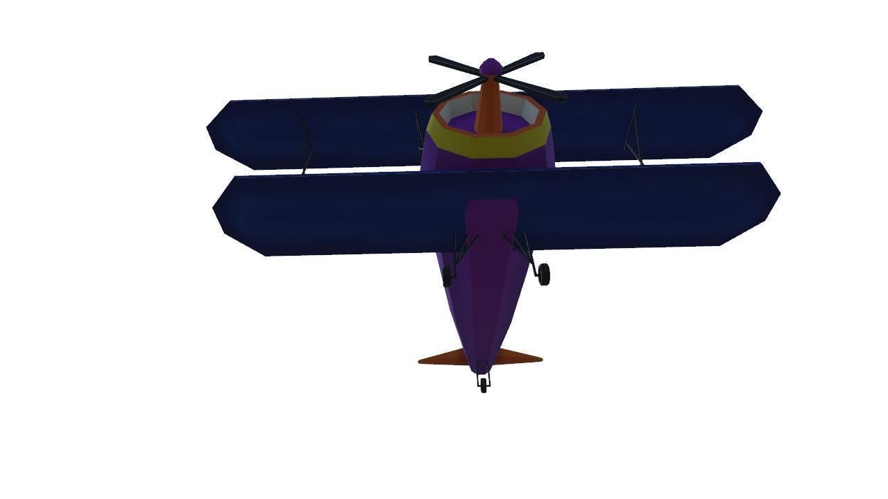 Low Poly Plane Free low-poly 3D model_12