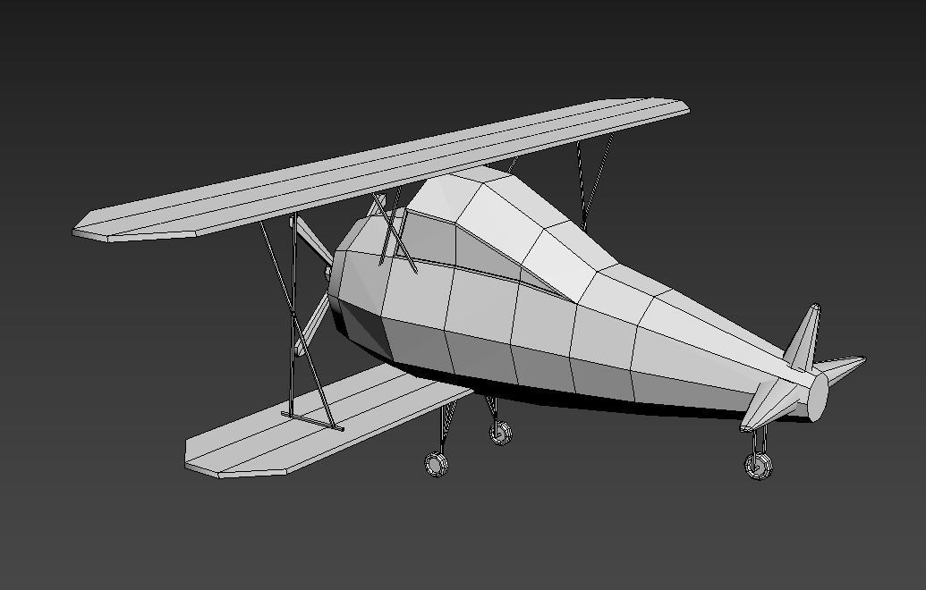 Low Poly Plane Free low-poly 3D model_17
