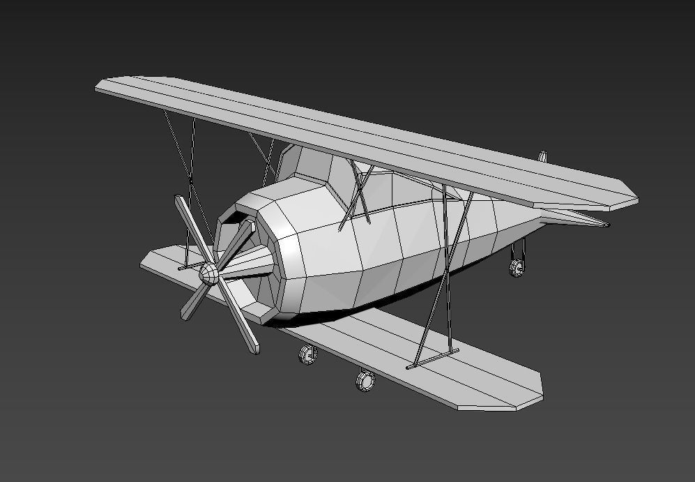 Low Poly Plane Free low-poly 3D model_15