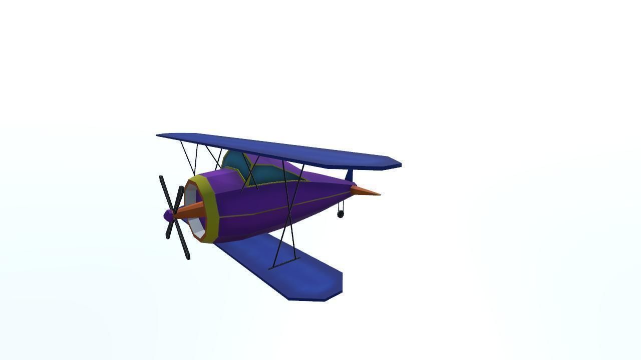 Low Poly Plane Free low-poly 3D model_4