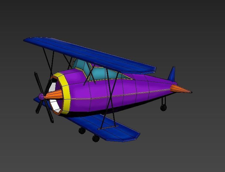 Low Poly Plane Free low-poly 3D model_23