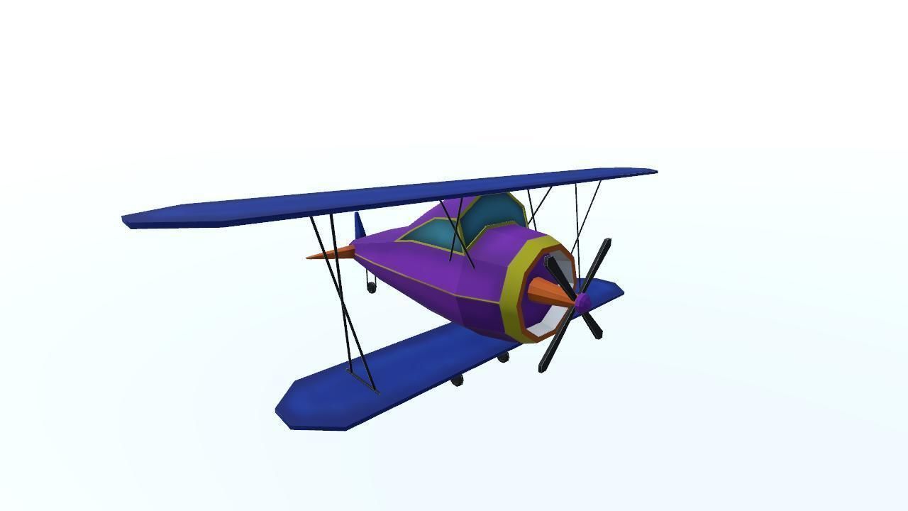 Low Poly Plane Free low-poly 3D model_10