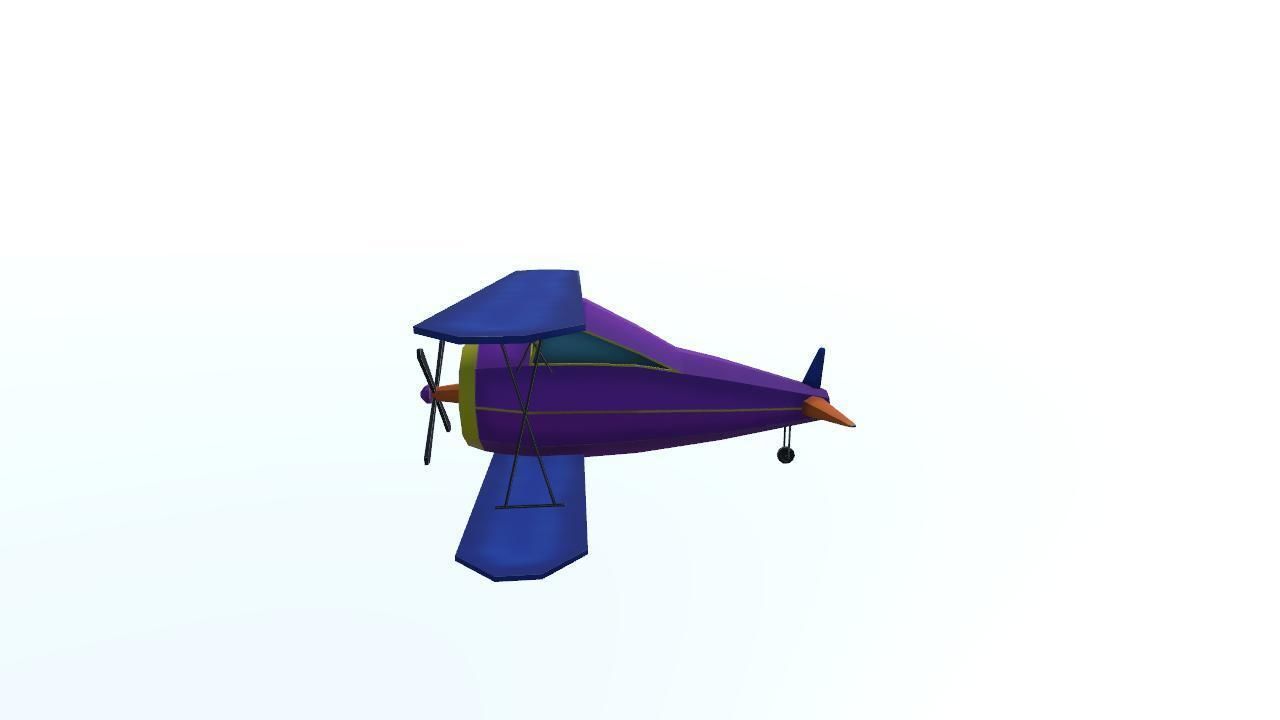 Low Poly Plane Free low-poly 3D model_5