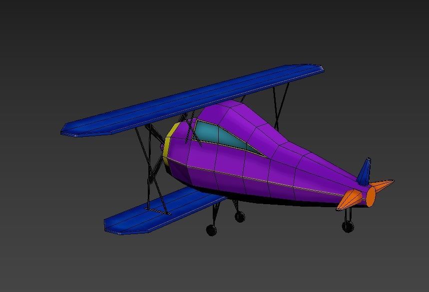 Low Poly Plane Free low-poly 3D model_25