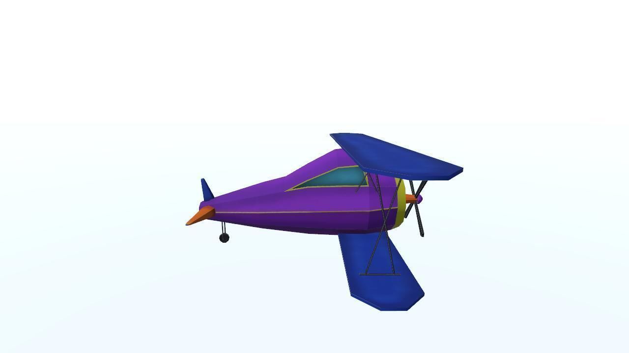 Low Poly Plane Free low-poly 3D model_9
