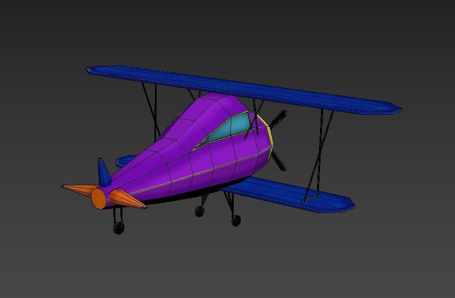 Low Poly Plane Free low-poly 3D model_27